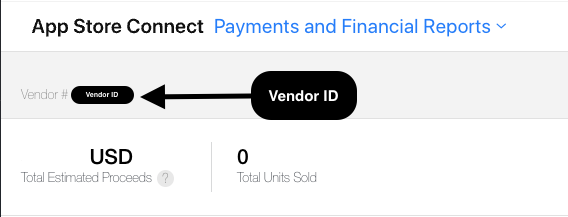 Where to find the Vendor Number in App Store Connect → Payments and Financial Reports