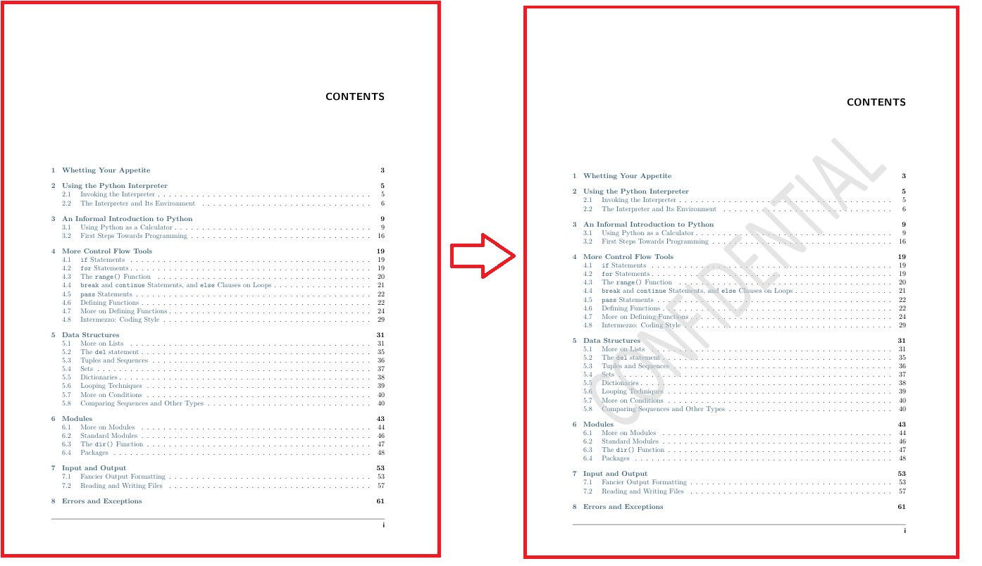 Screenshot of Watermarked PDF Using Python