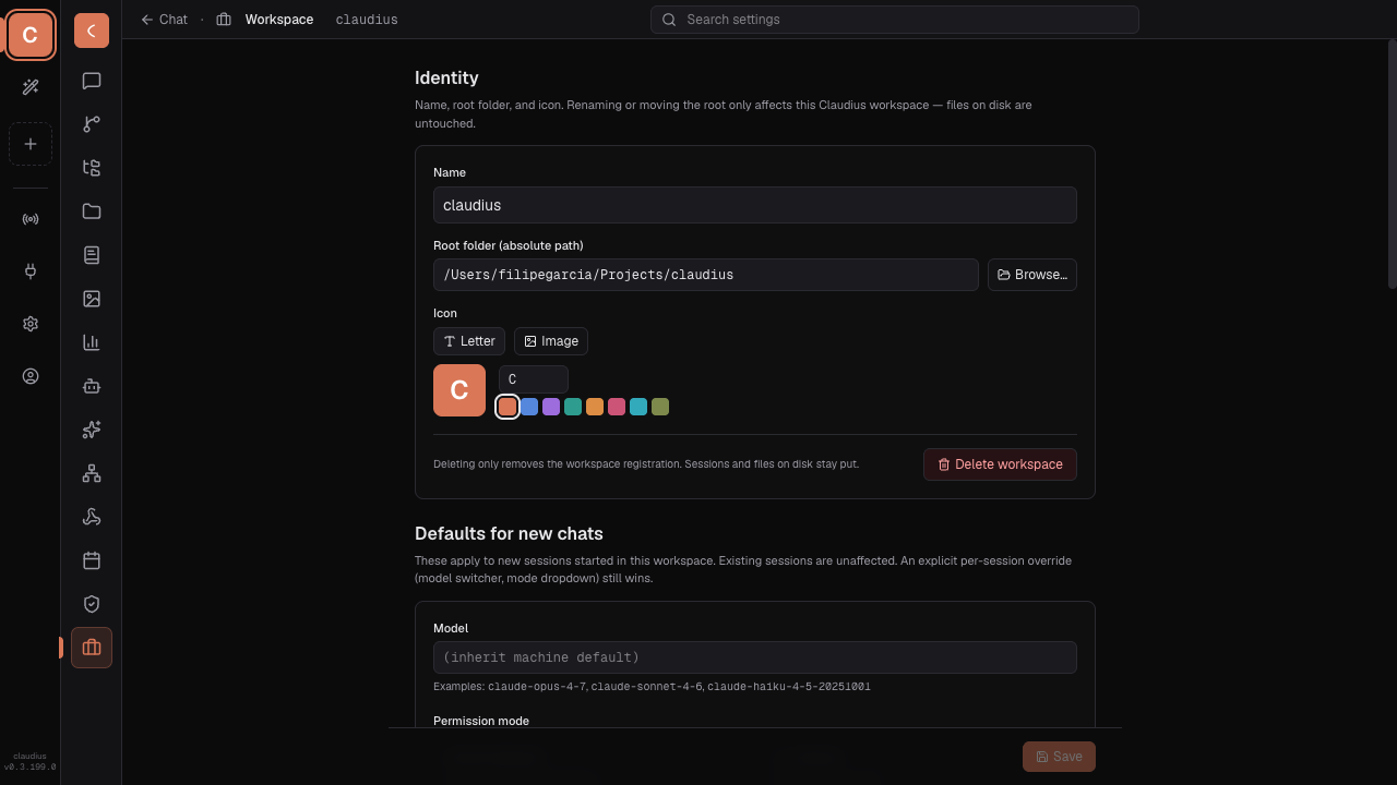 Workspace switcher