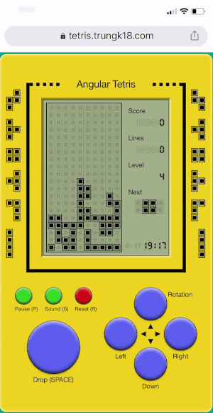 A childhood memory Tetris game built with Angular 10 and Akita