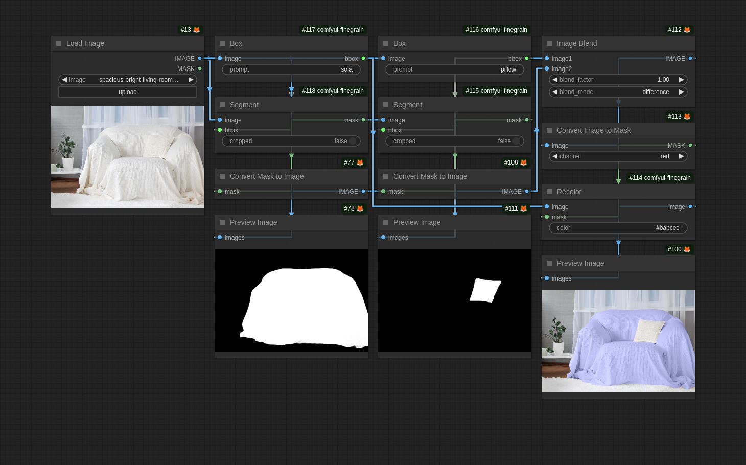 Prompt to recolor workflow