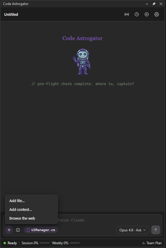 Attachment menu: Add file, Add context, Browse the web