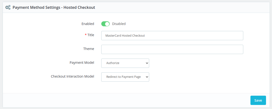 Hosted checkout settings