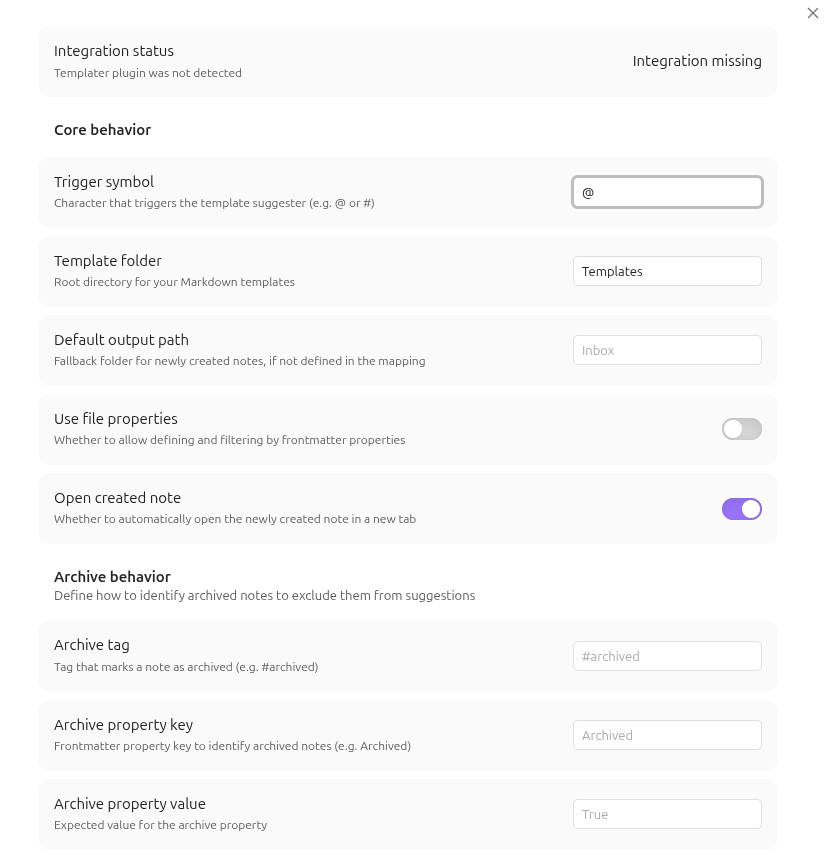 Objects screenshot — Settings page with custom triggers, mappings and property keys