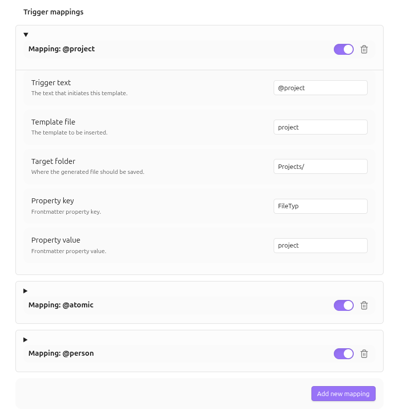 Objects screenshot — Settings page