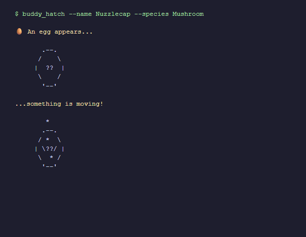 Buddy Demo — Hatch, Observe, Pet