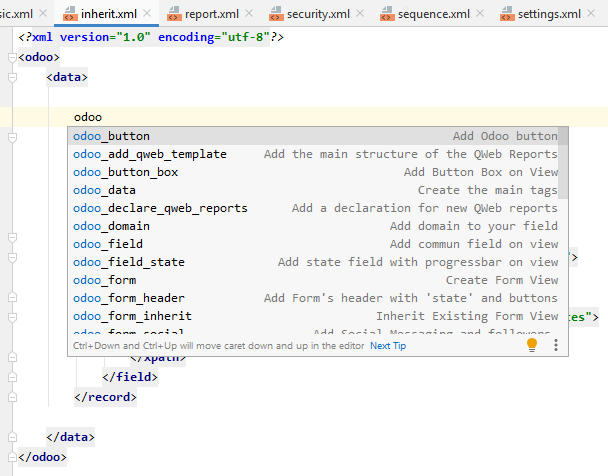 XML Snippets