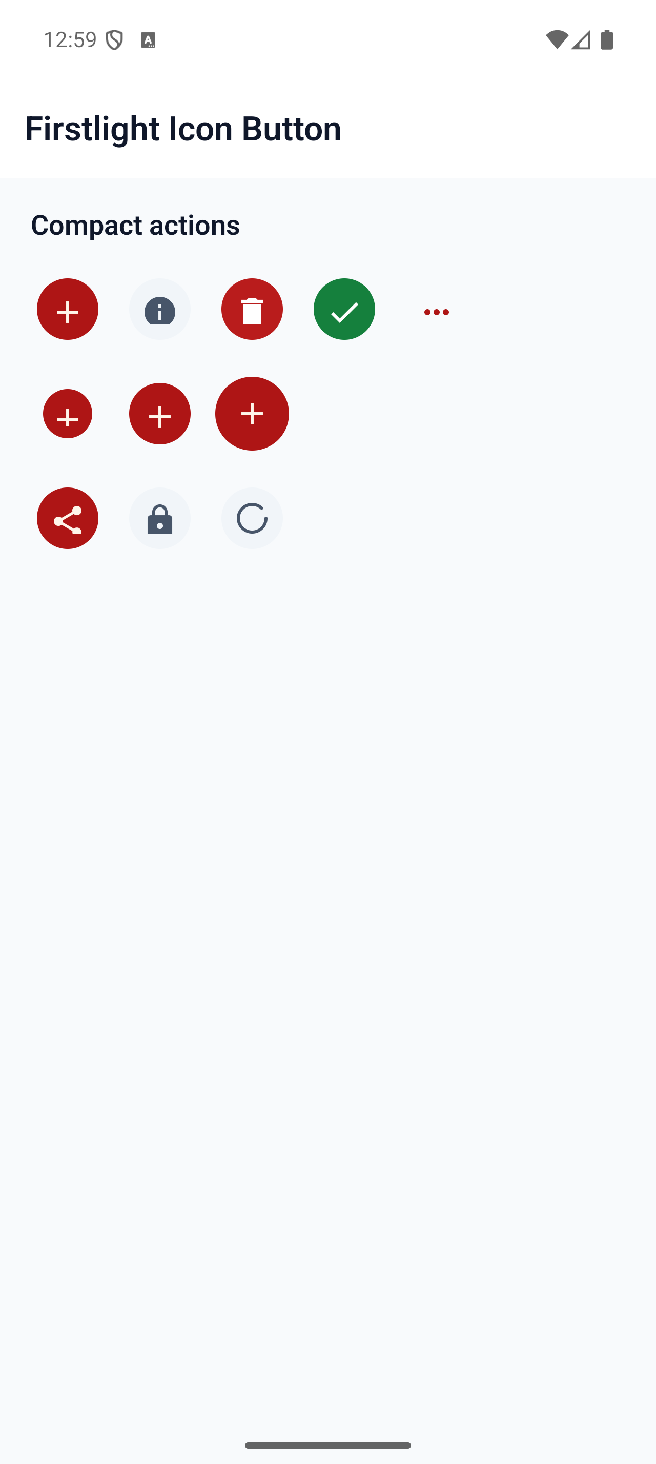 Firstlight Icon Button rendered on Android