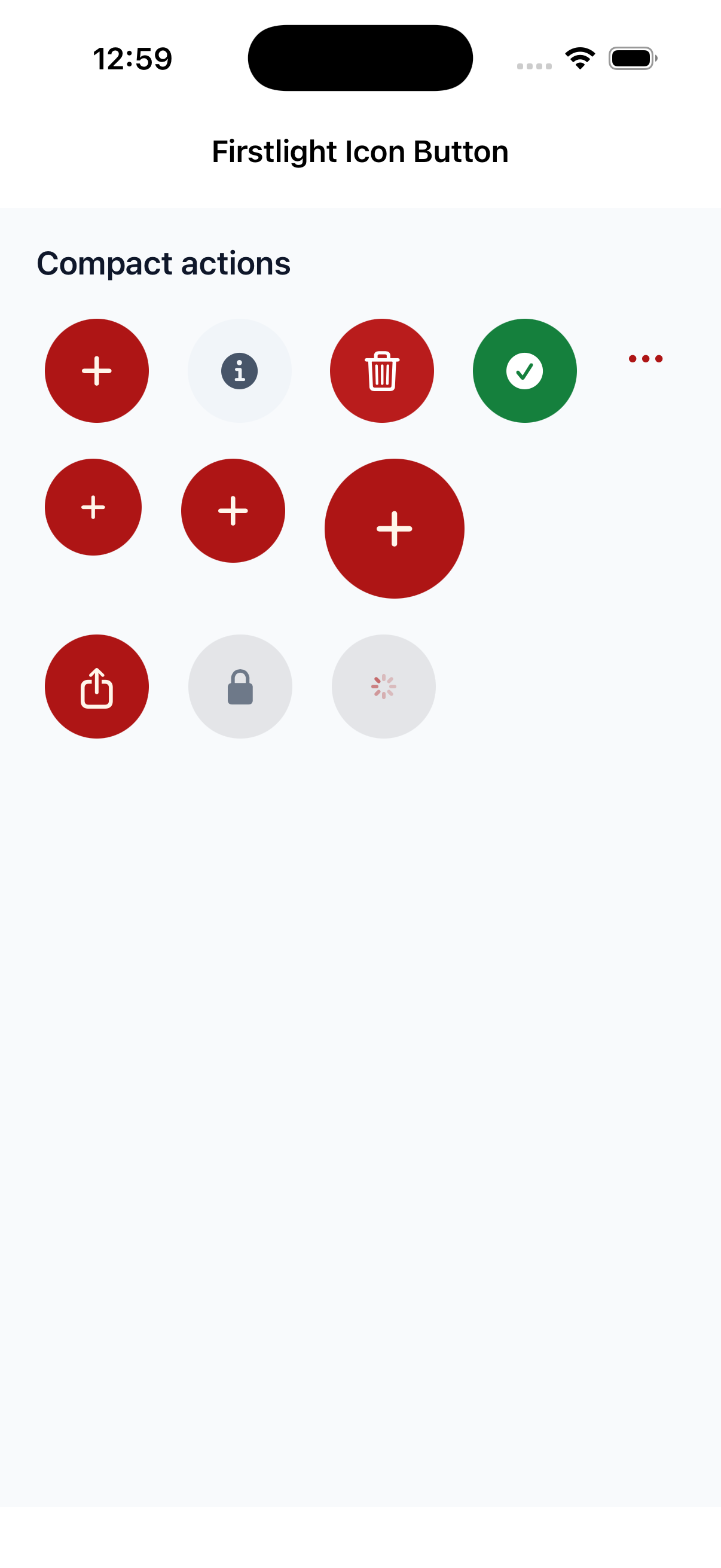 Firstlight Icon Button rendered on iOS