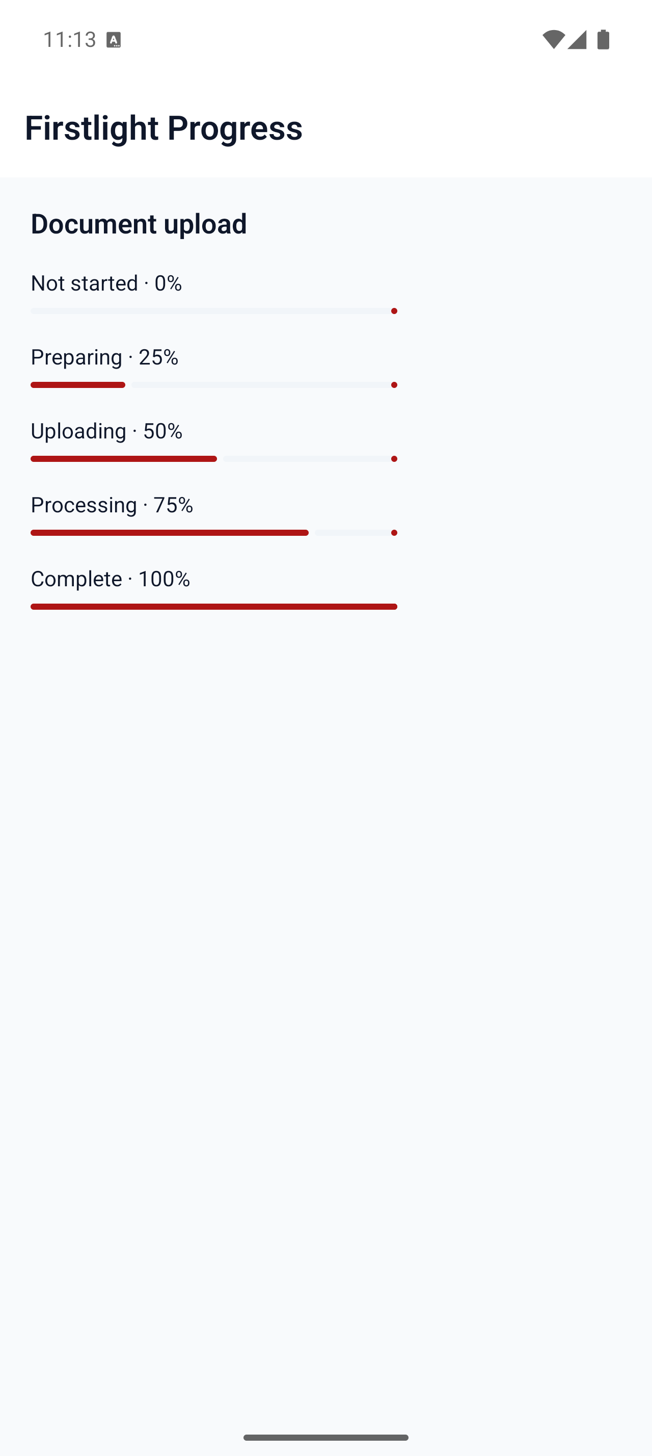 Firstlight Progress rendered on Android