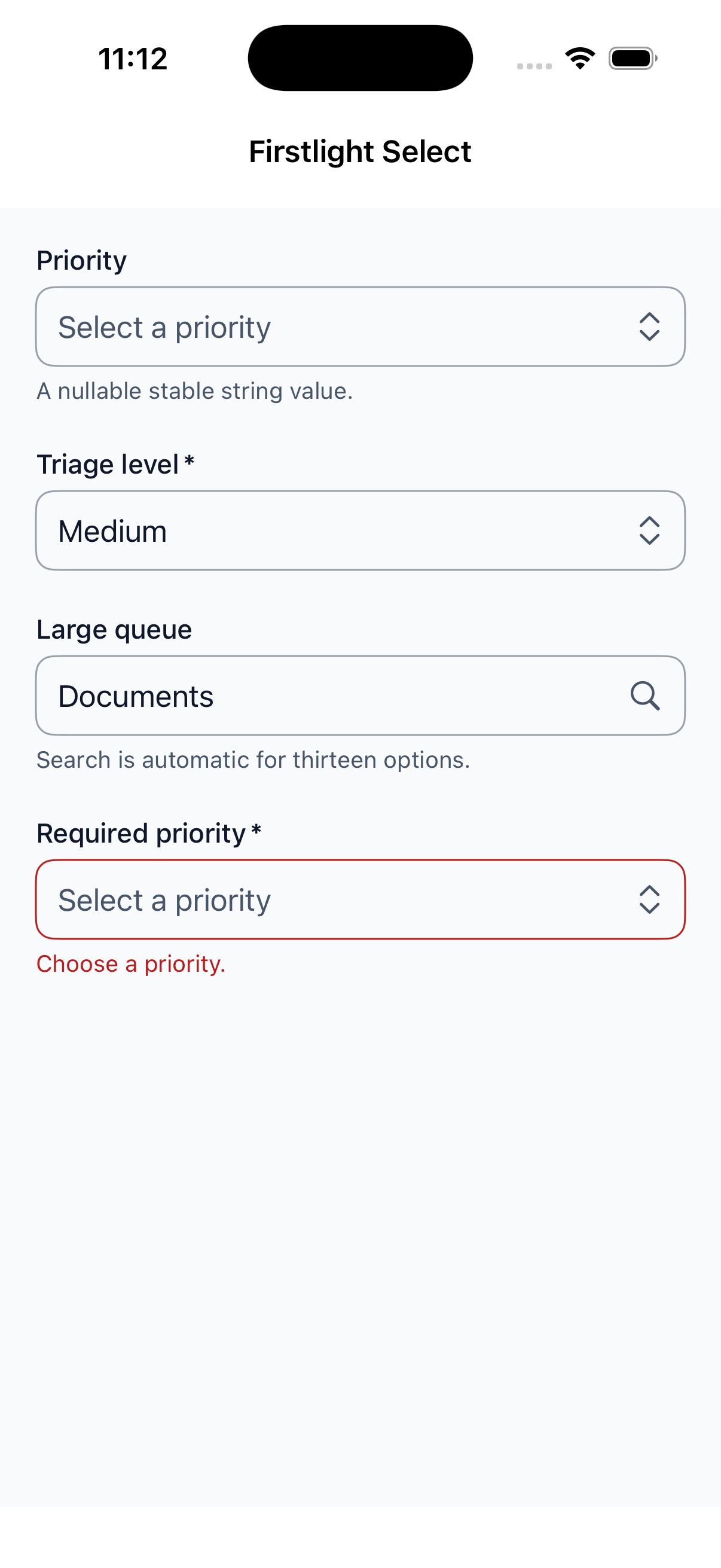 Firstlight Select rendered on iOS