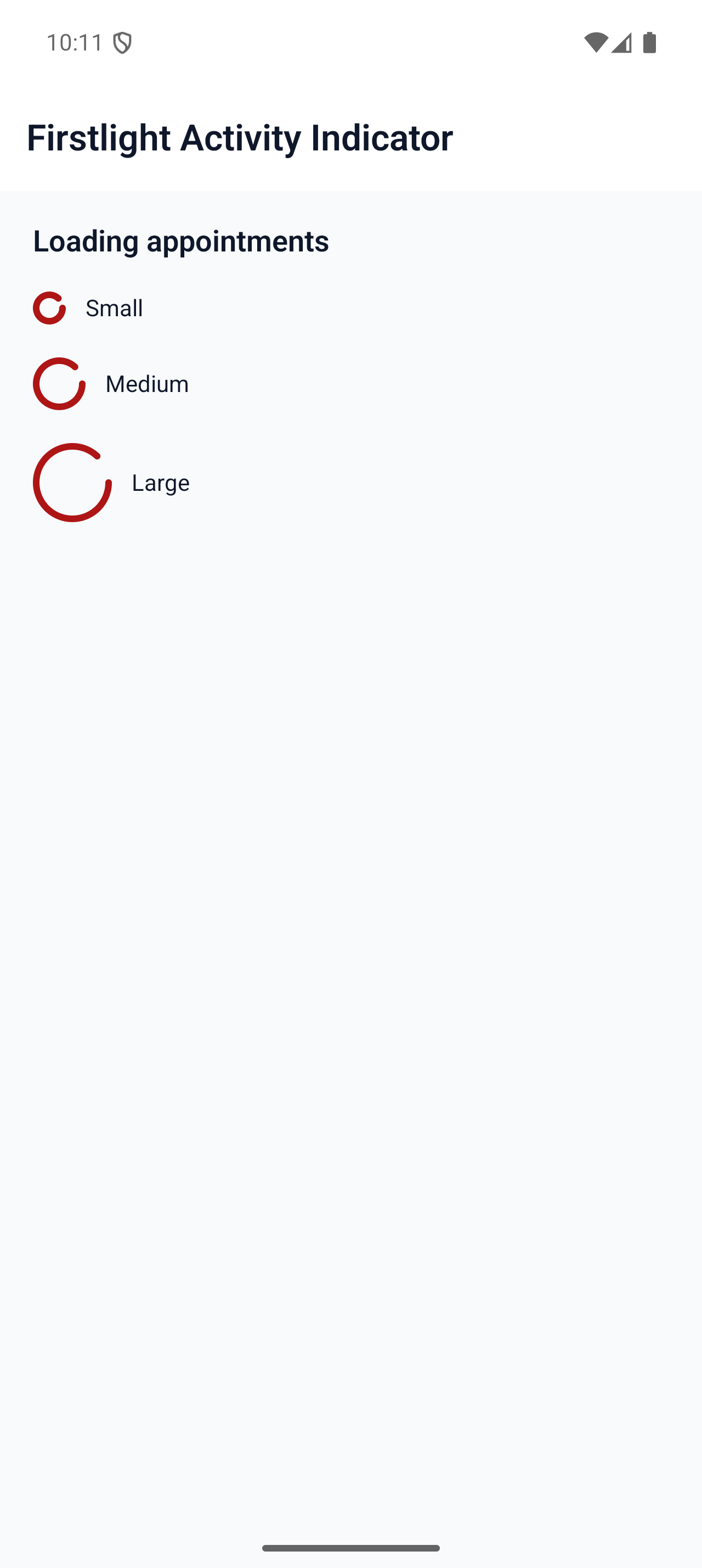 Firstlight Activity Indicator rendered on Android