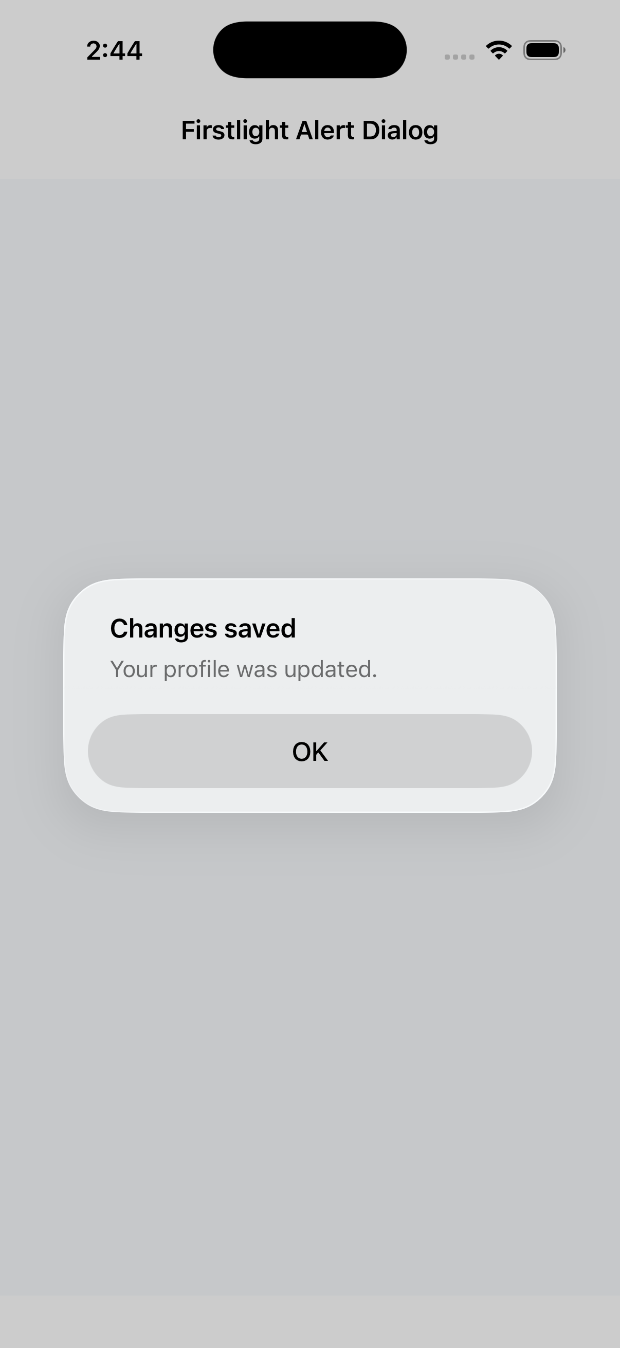 Alert Dialog on iOS in light mode