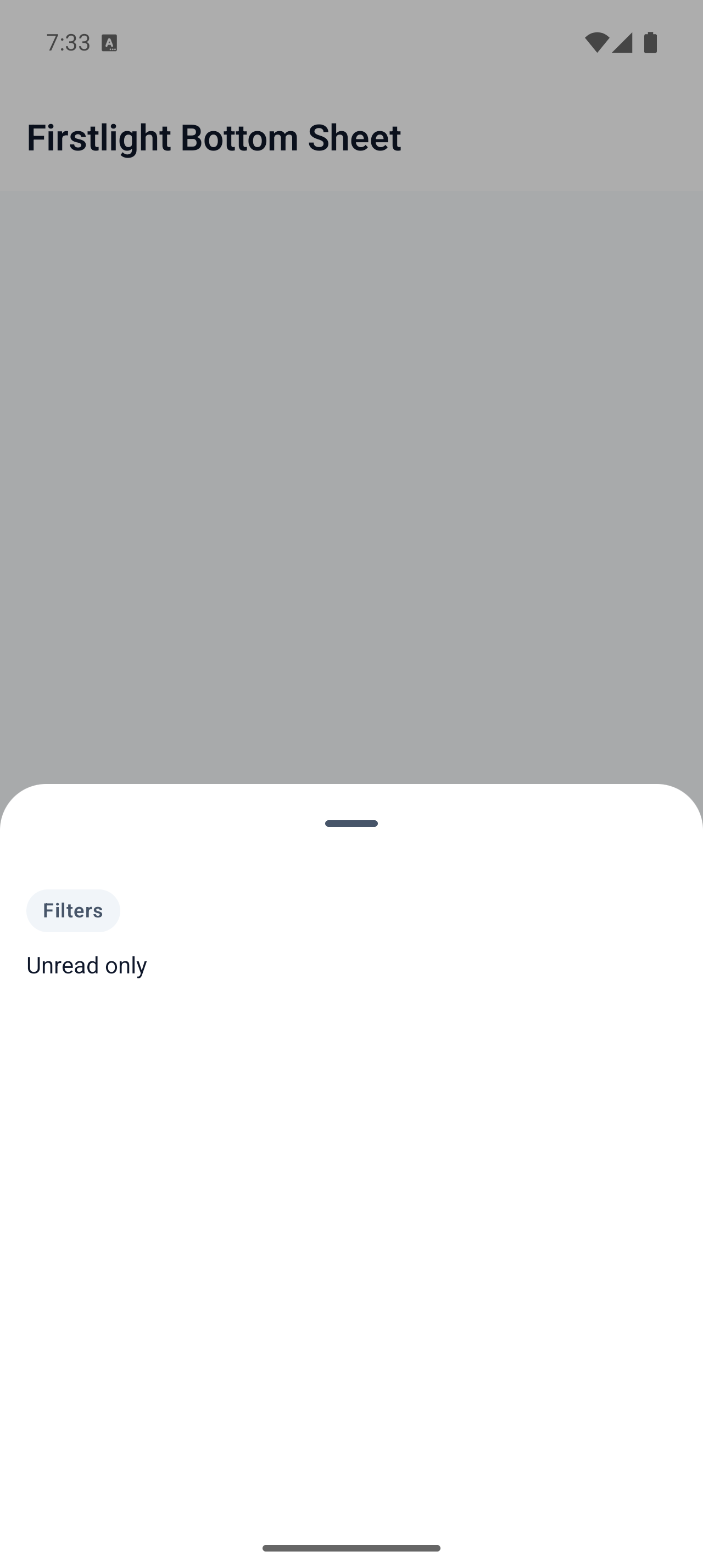 Bottom Sheet on Android in light mode