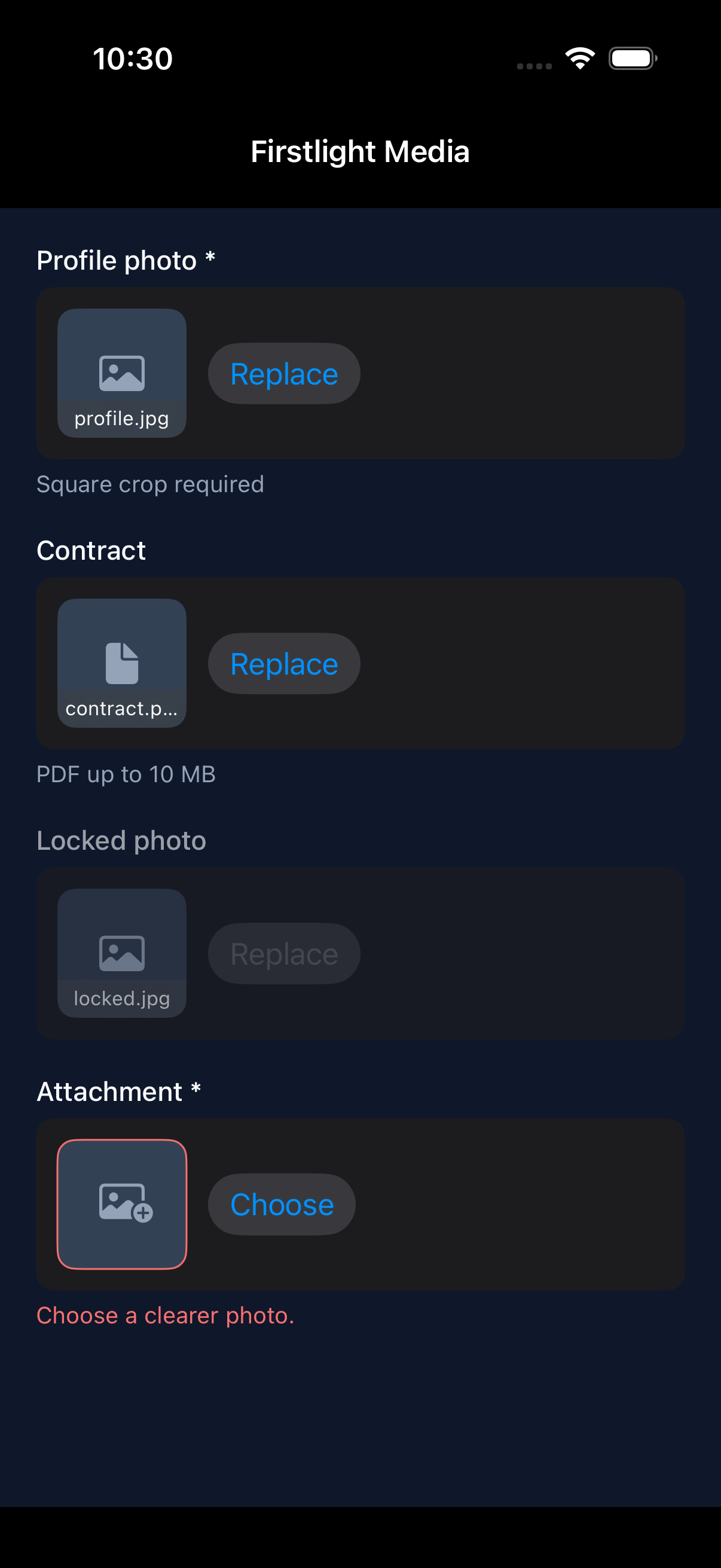 Media on iOS in dark mode