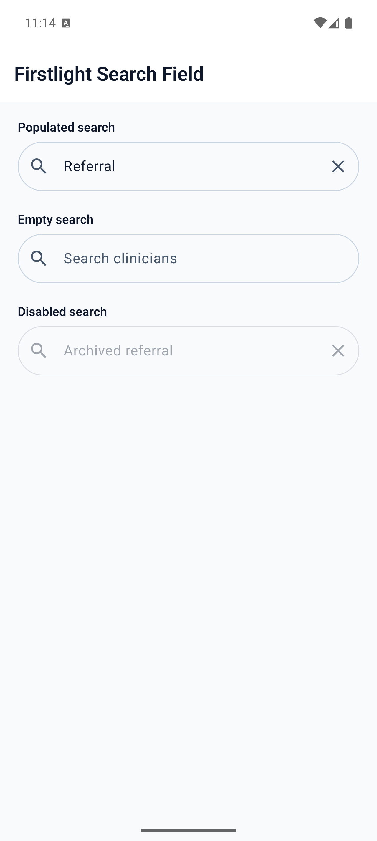 Search Field on Android in light mode