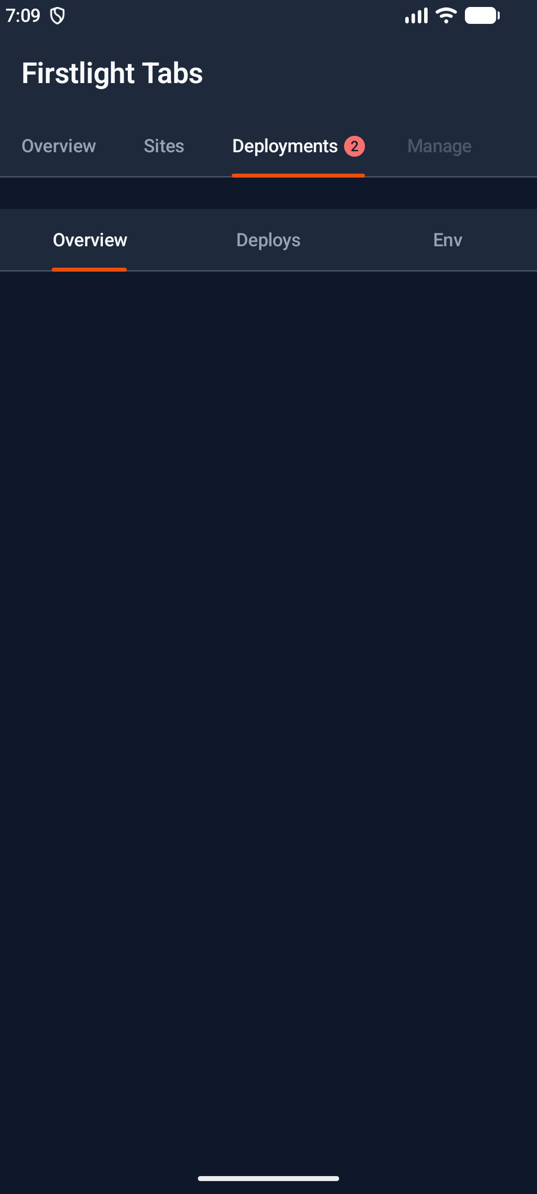 Tabs on Android in dark mode
