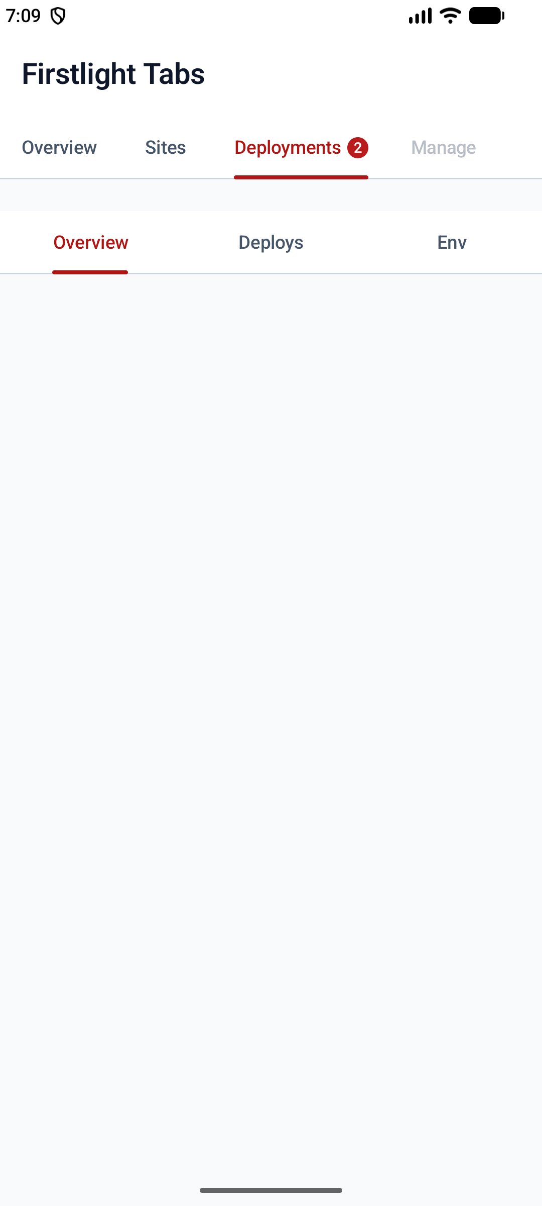 Tabs on Android in light mode