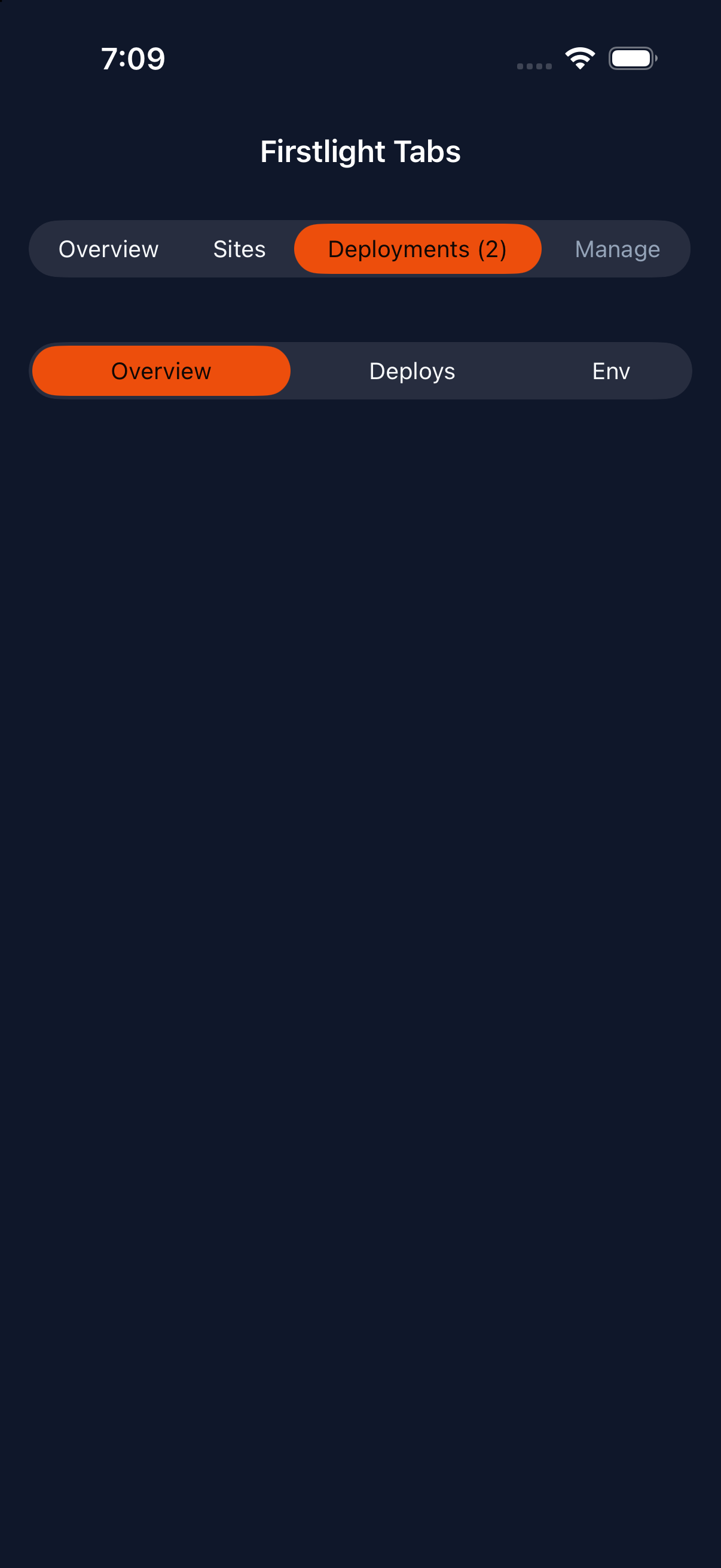 Tabs on iOS in dark mode