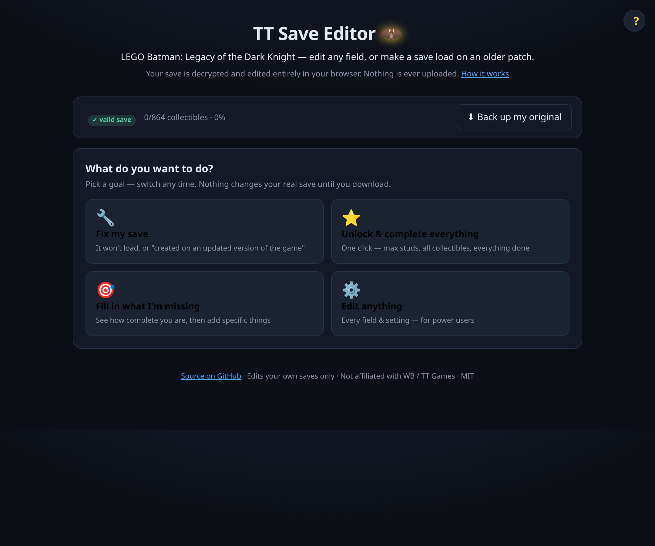 The task chooser