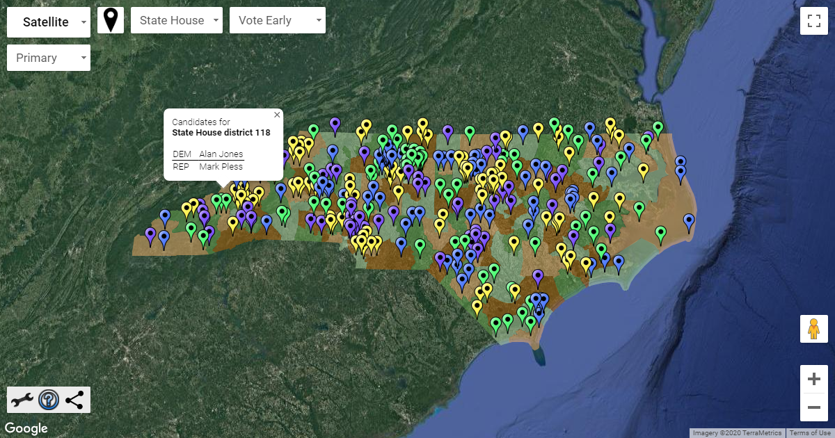 Primaries March 3, 2020 - Interactive Election Map of North Carolina