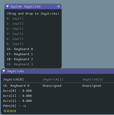 Assinging a system joystick to a joystick input