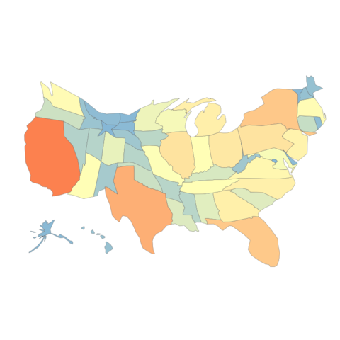 US cartogram