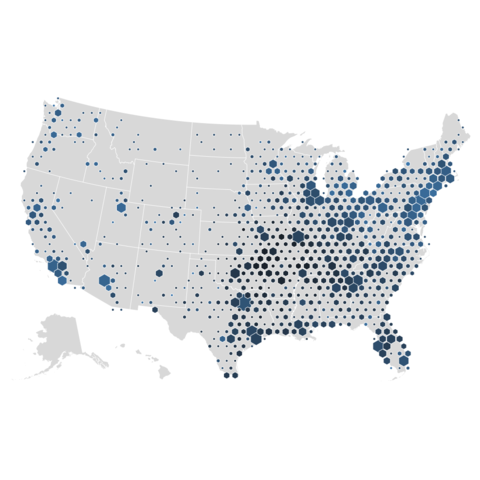 Bivariate hexbin map