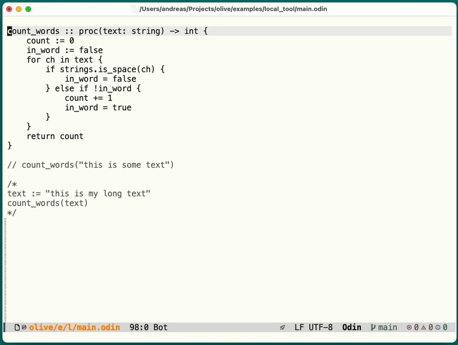 Olive eval demo