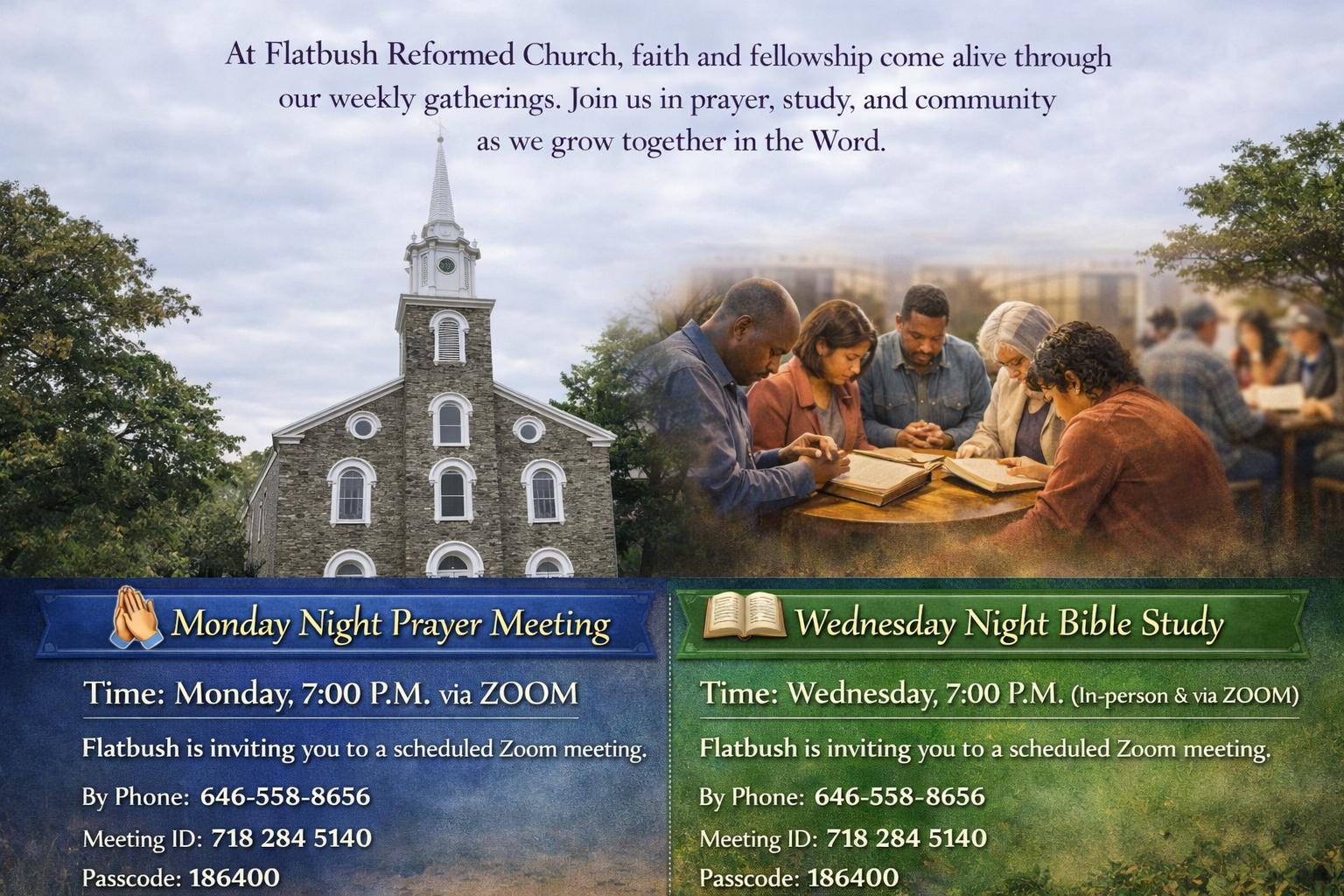 Weekly Gatherings at Flatbush Reformed Church