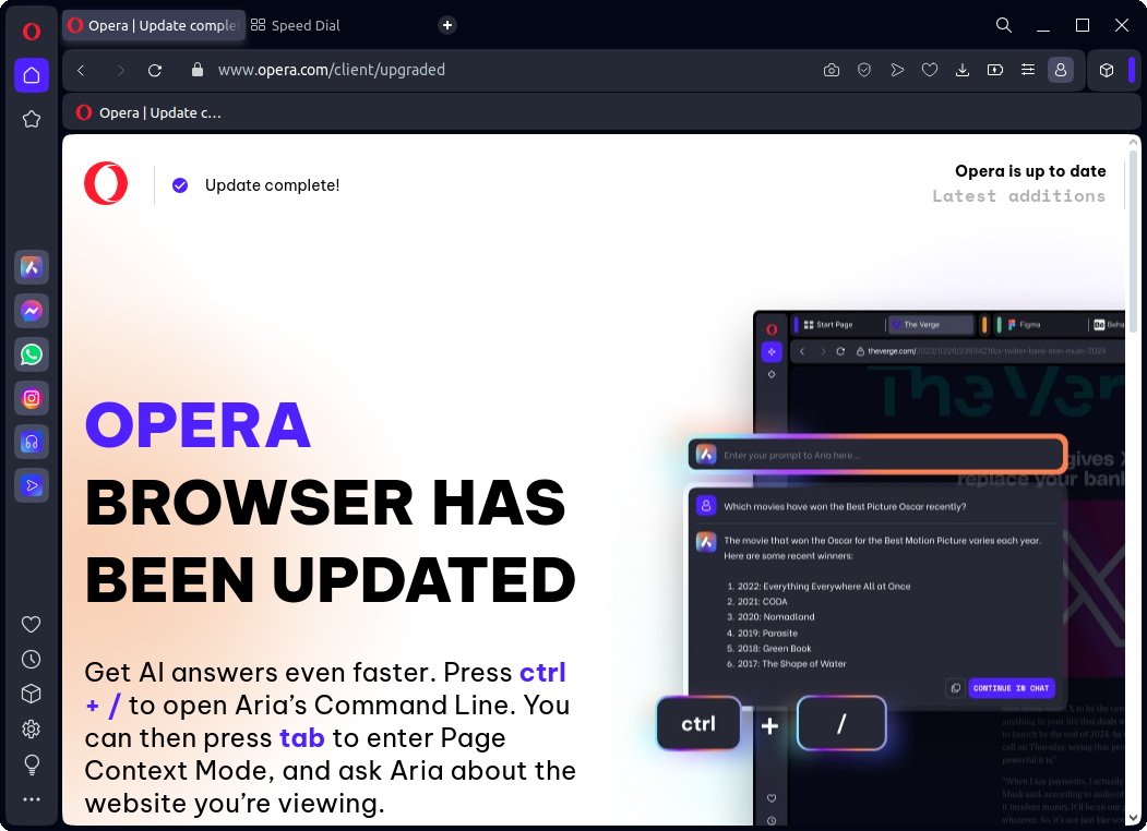 Client upgraded page - dark theme