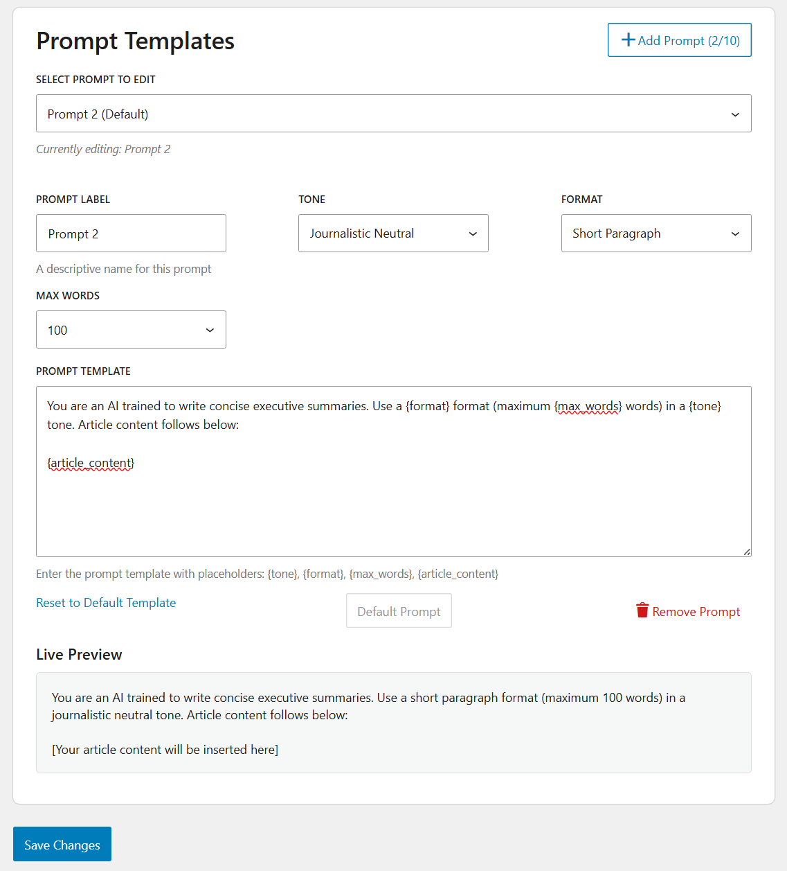 Prompt Templates