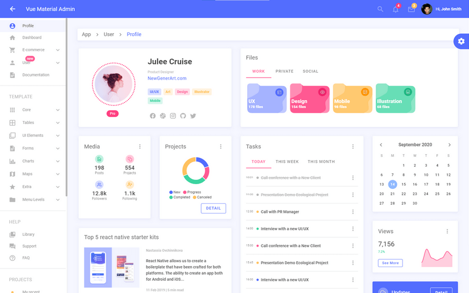 material-vue-full 网站模板截图