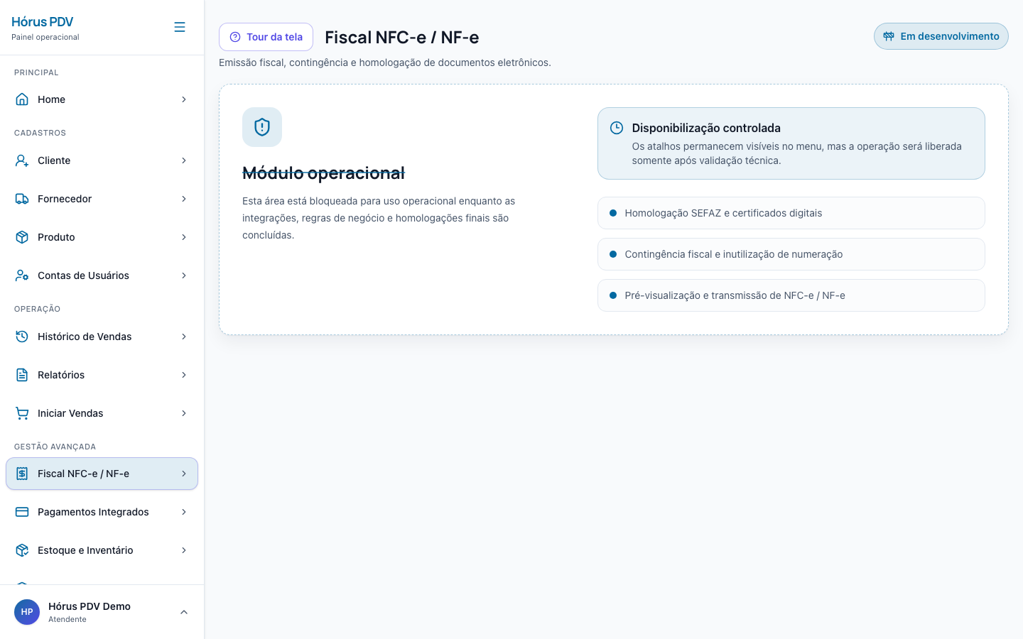 Módulo fiscal do Hórus PDV