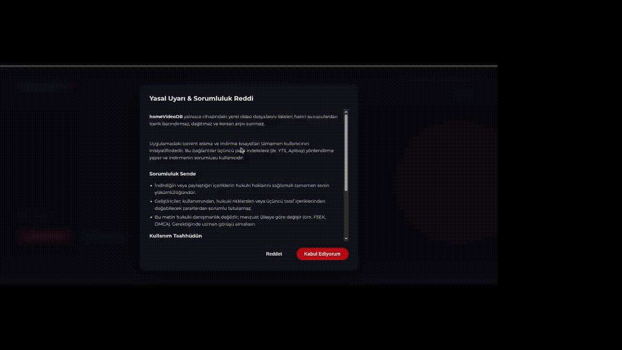 homeVideoDB tam kullanım gösterimi