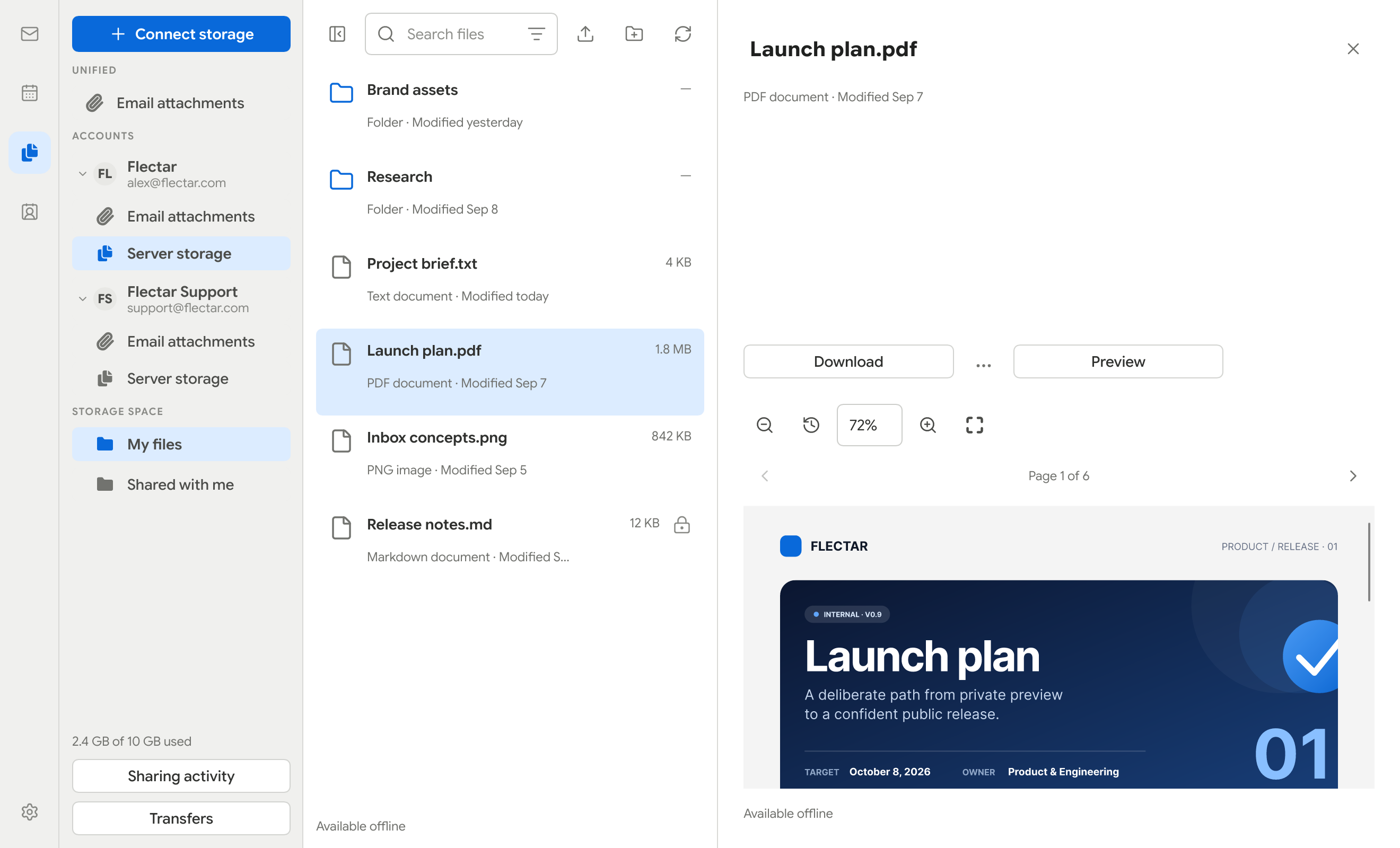 Flectar Mail files