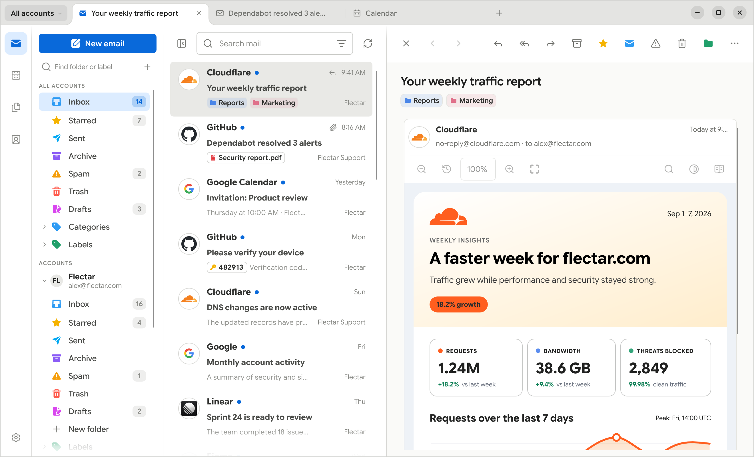 Flectar Mail frameless window on GNOME