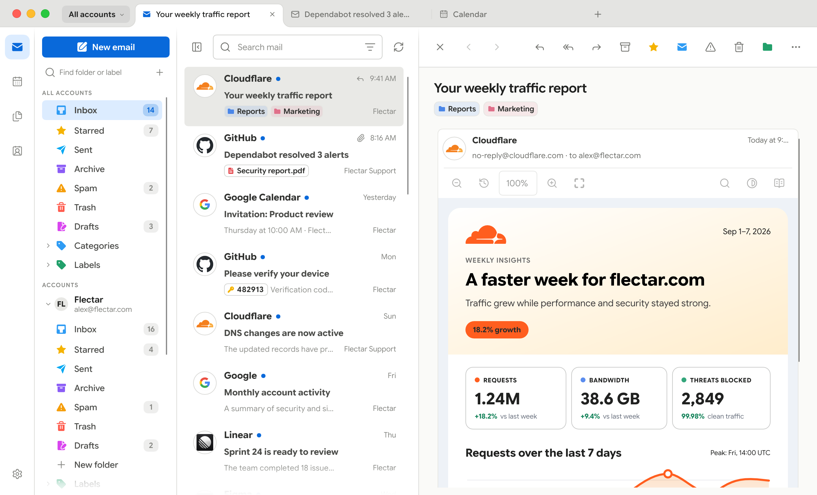 Flectar Mail frameless window on macOS