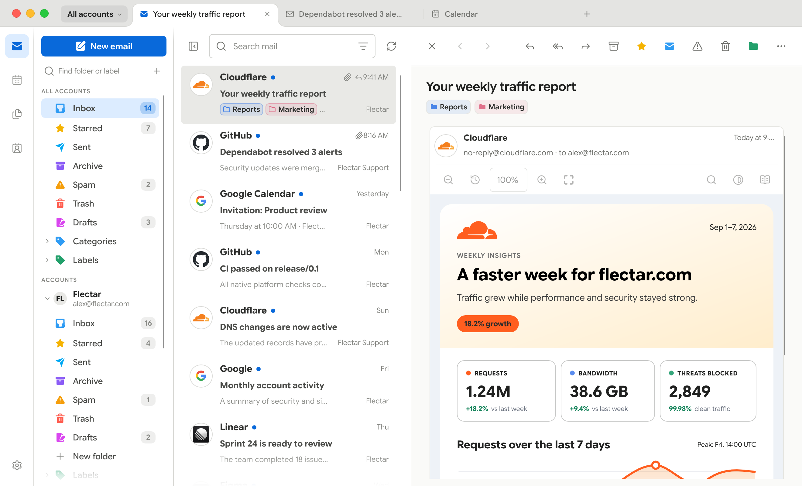 Flectar Mail frameless window on macOS