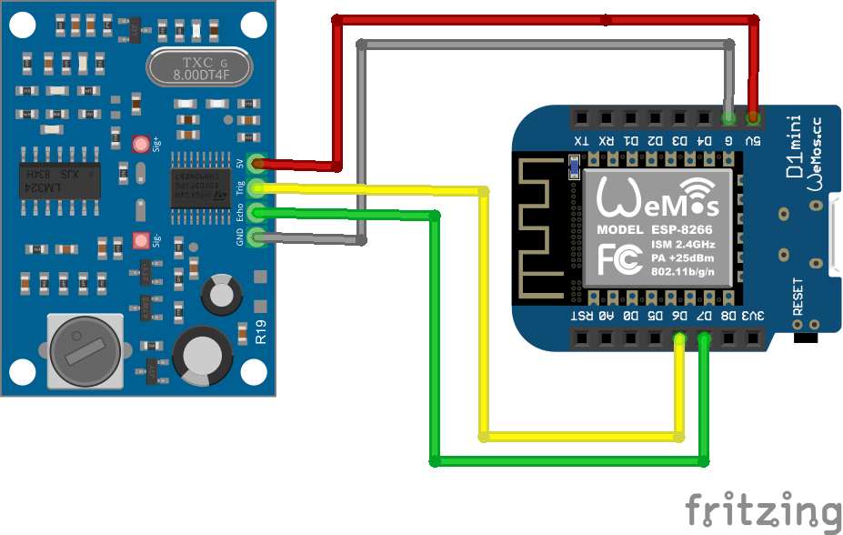 Visualization of the wiring for the AJ-SR04M