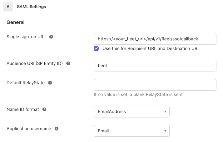 Example Okta IDP Configuration 