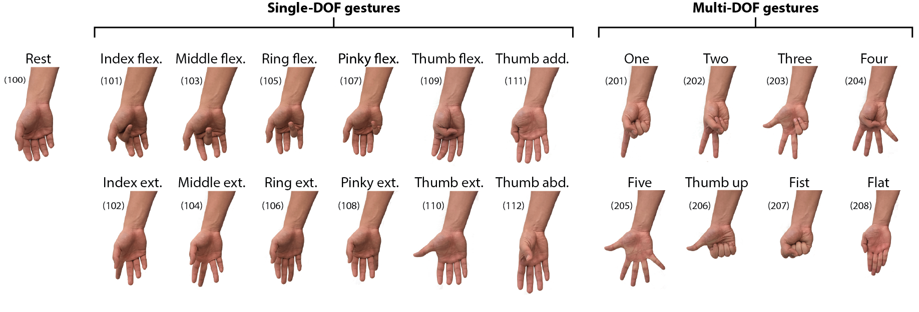 Gestures List