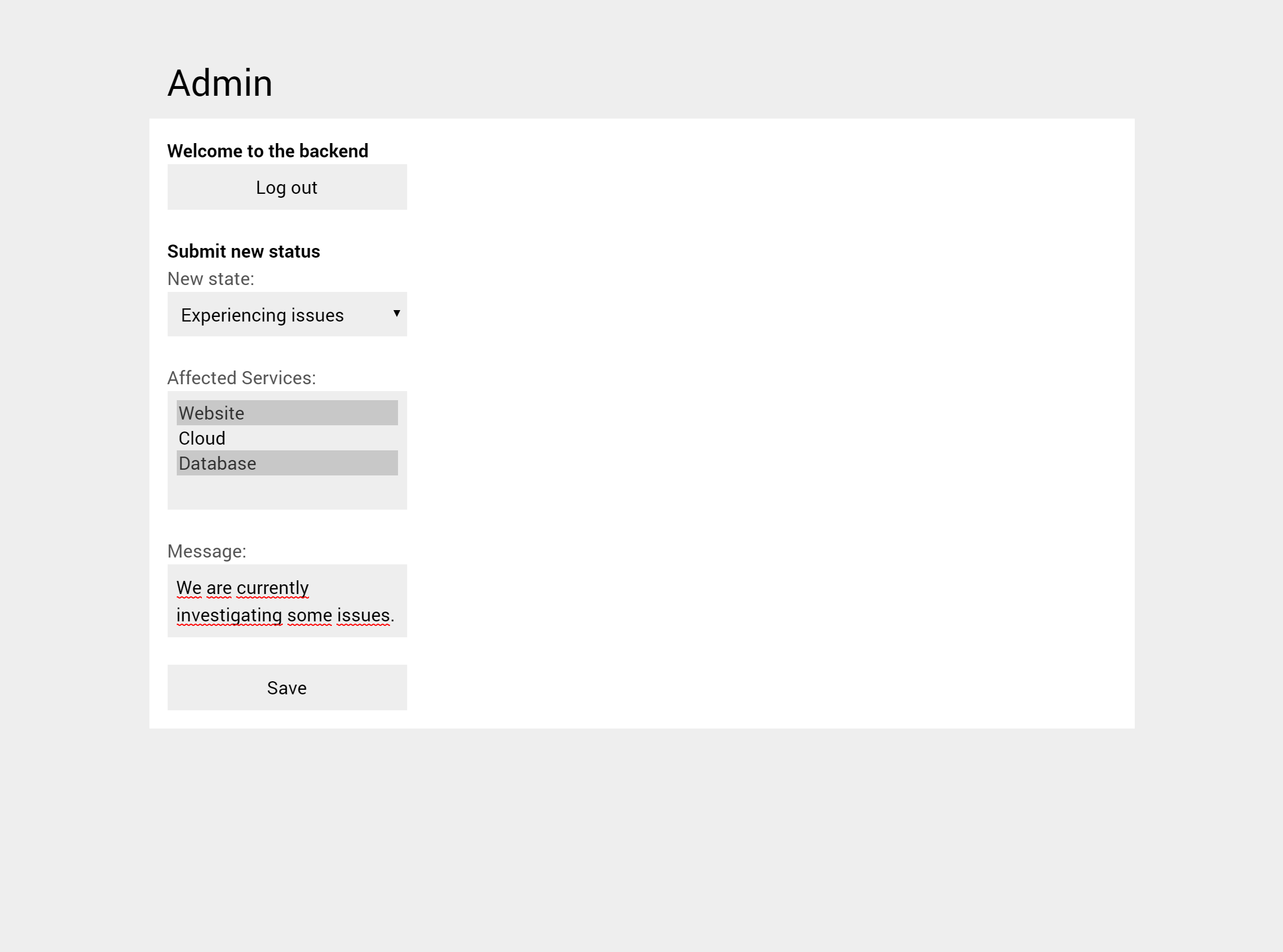 Backend UI