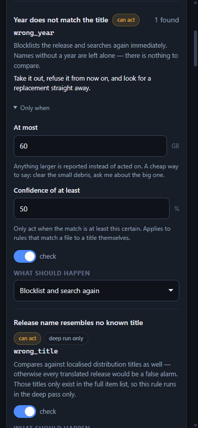 The rules page on a phone