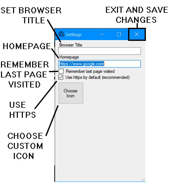 Settings dialog