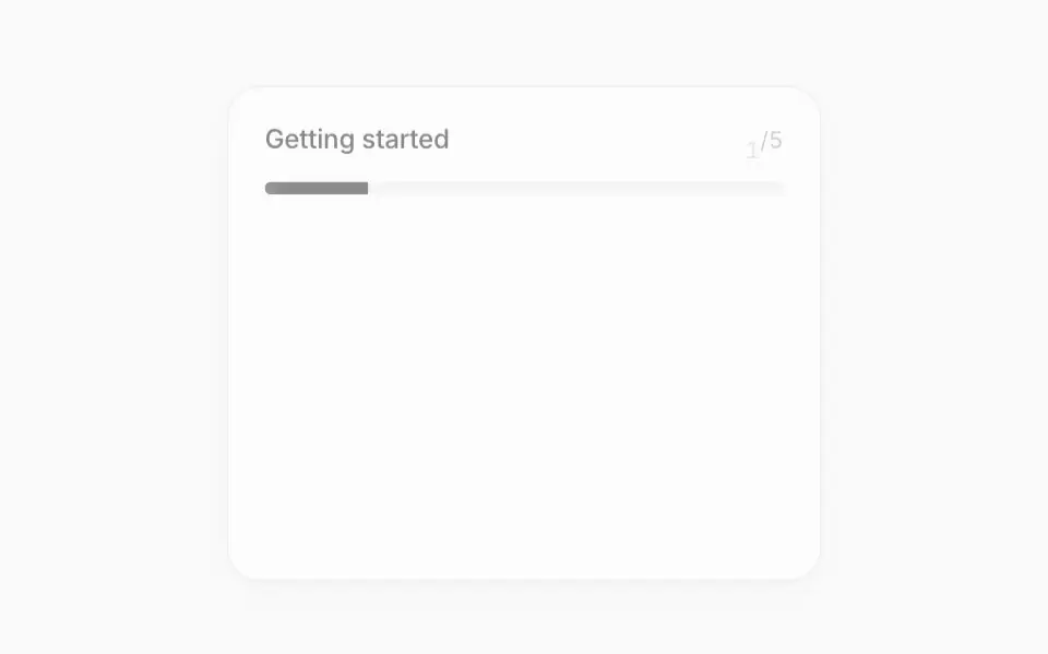 Progress Tracker: Onboarding checklist with an animated progress bar, ticks that draw themselves and auto play
