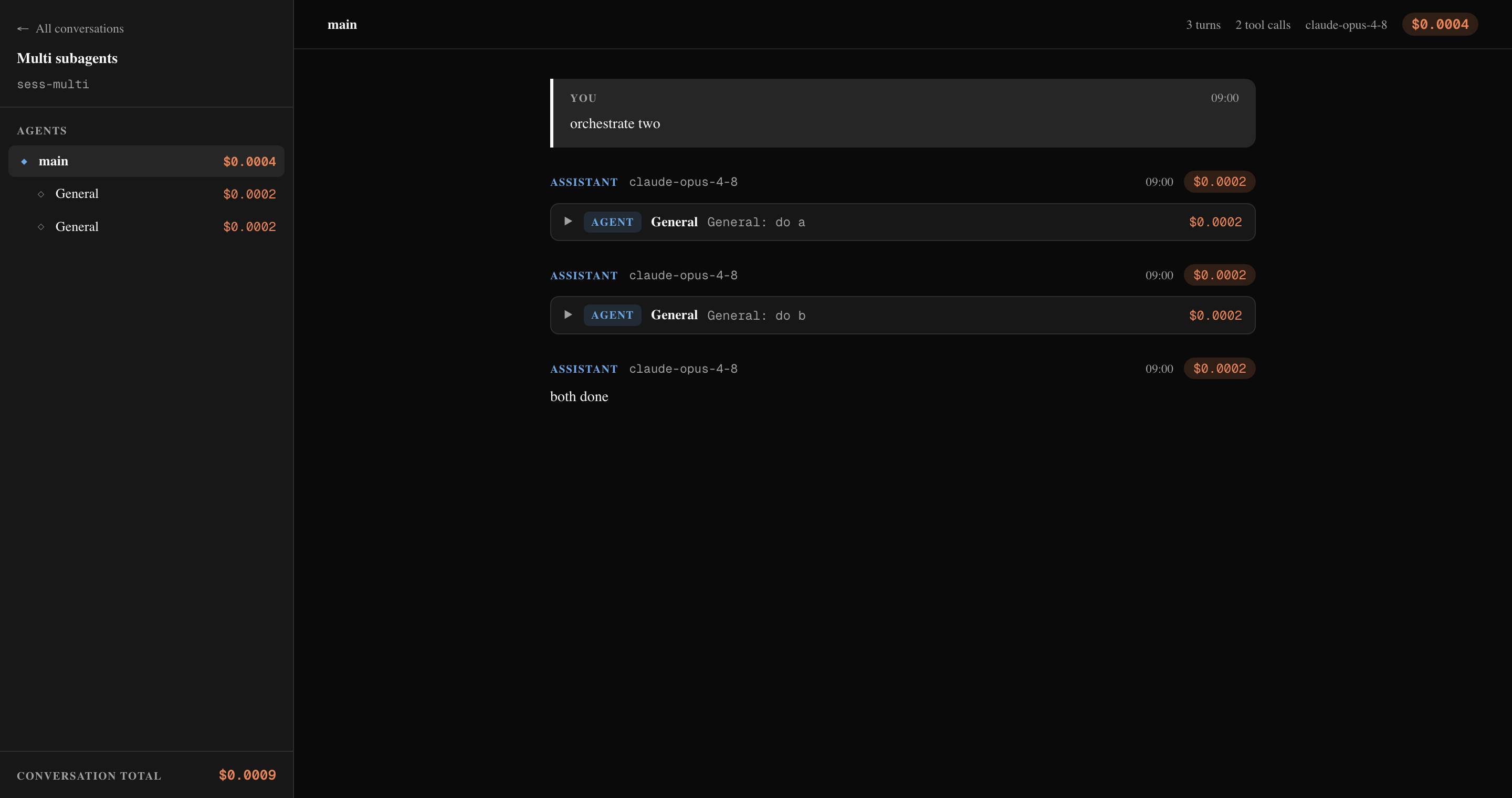 Transcript view