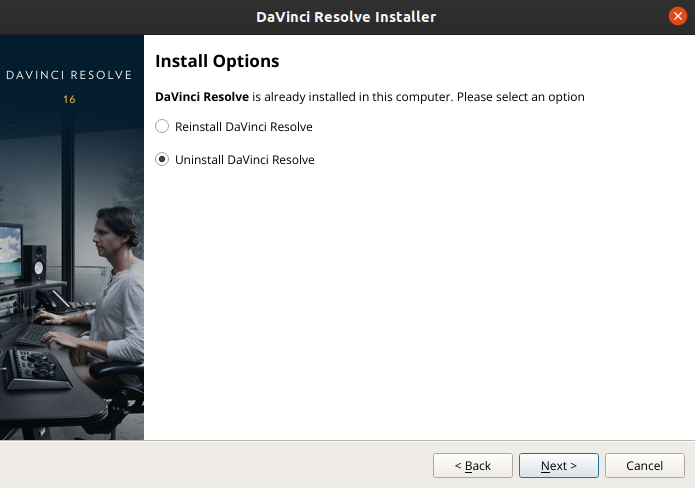 Uninstall DaVinci Resolve