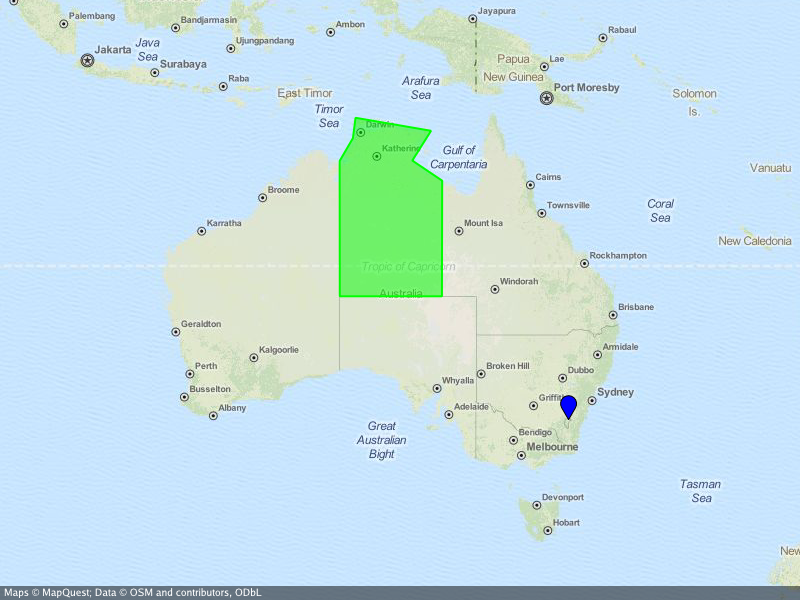 Static map of Australia