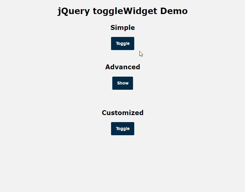 GitHub - floriancapelle/jquery-toggle-widget: lightweight jQuery plugin for  showing and hiding content accordion-like.